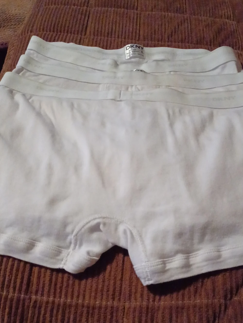 DKNY Men's White Cotton Boxer Briefs - 3 Pack & One Pair Hanes
